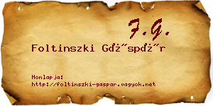 Foltinszki Gáspár névjegykártya